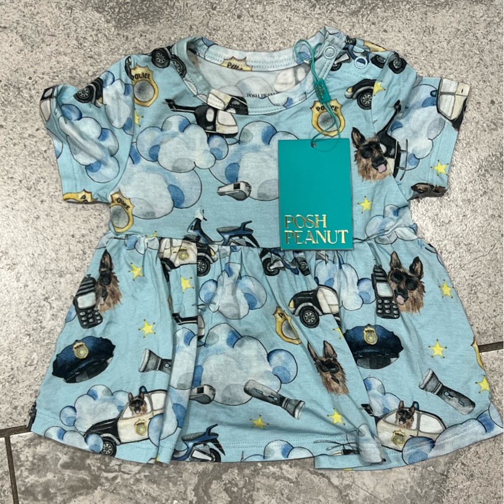 NWT Posh Peanut Police Shirt 6-12 Months